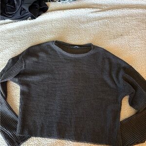Zara Dark Gray Mesh Long Sleeve Top